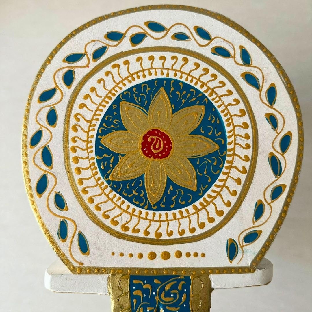 ATRANGI STUDIO Classic White Handpainted Wooden Elephant Stool Cum Showpiece | Mango Wood Traditional Multipurpose Stool for Living Room Decor & Mandir | Perfect for Plant Stand | 8x8x10 inch