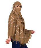 Hetzon Sales Cotton Long Scarf Cum Mask Scarves Usable for Vehicle Driver | Printed Design Fabric | Universal Size | For Girl & Women | Soft Sun Protection Light Weight (Brown)