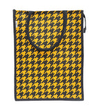 JUTEKA Tangy Houndstooth Printed Jute Lunch Bag - Grocery, Tote, Hand, Picnic Bag for Men, Women, Girls, Kids With Zip