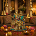 SVARUP Brass Shiva Parvati Shiv Parivar Shankar Bhagwan Ganesh Family Murti Idol Statue Sculpture Multicolor Height 10 Inch