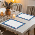 YELONA Leather Dining Table Placemats Set of 2 | Waterproof, Heat Resistant, Anti-Slip, Easy to Clean Table Mats for Dining Table, Kitchen & Home Dcor (Riviera Blue, 40 x 30 cm) Kafalo