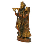 ARTVARKO Radha Krishna Brass Idol Statue Beautiful Divine Love Couple Sculpture Temple Puja Home D?cor Gift Antique Copper Gold 8 Inches