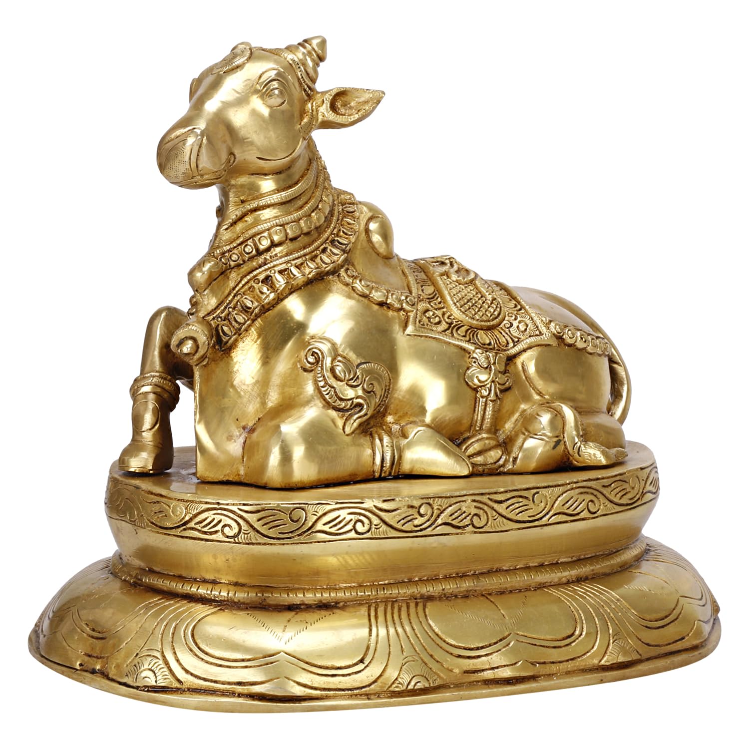 SVARUP Brass Shiva Parvati Shiv Parivar Shankar Bhagwan Ganesh Family Murti Idol Statue Sculpture Gold Color Height 12 Inches