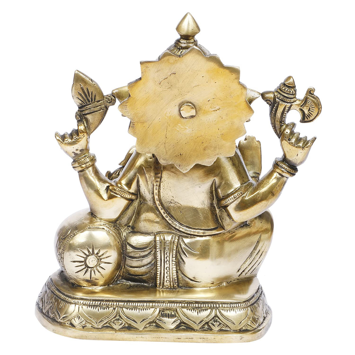 ARTVARKO Lord Ganesh Murti Ganesha Idol Ganpati Bhagwan Brass Statue for Home Entrance Good Luck Vastu Decoration Showpiece and Gift Height 9 Inches.