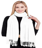 White Solid Color Design Shawl Scarf Wrap Stole Throw Pashmina Pashminas CJ Apparel NEW