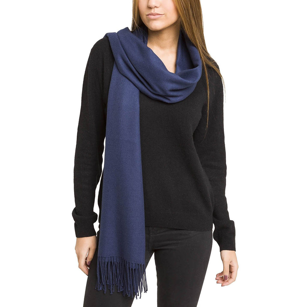 MELIFLUOS DESIGNED IN SPAIN Scarf Pashmina Shawl Wrap for Women Spring Wedding Party Elegant Large Soft (Navy)
