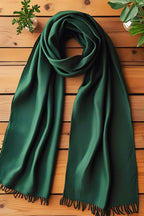 FM Trends Stylish Plain Scarf for Women & Girls | Solid Color Stole, Dupatta, Shawl | Elegant Ladies Accessory (Dark Green, 1.8 meters)