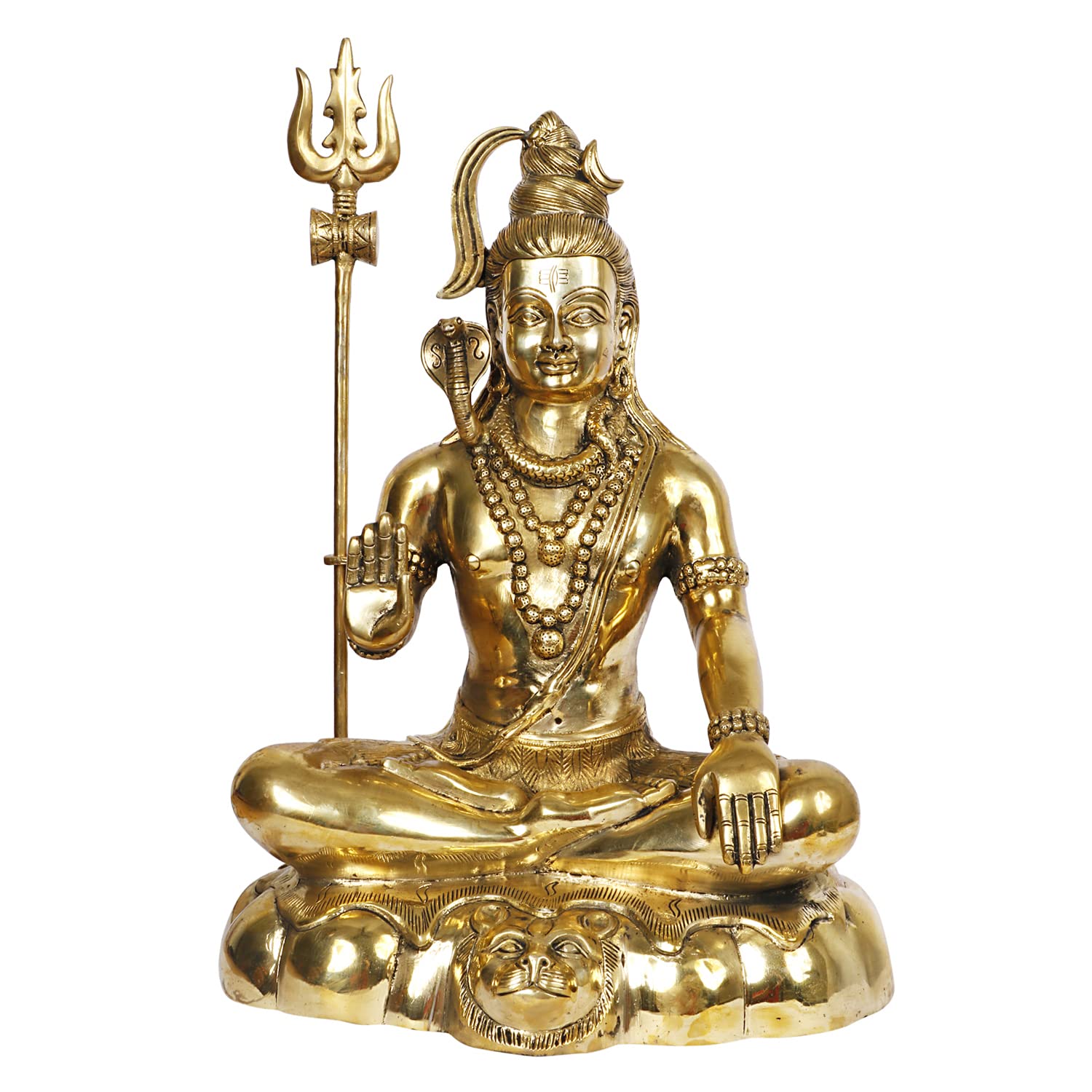 ARTVARKO Brass Lord Shiva Shankar Shiv Statue Bhole Nath Bhagwan Big Murti Office Home Decor Showpiece Statue Size 18 Inches
