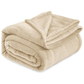 Cloth Fusion Nimbus 280 GSM Fleece Blanket, Beige, Double 86x88 inches Kafalo