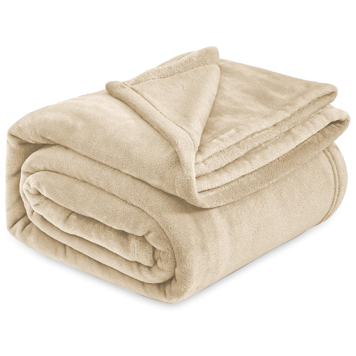 Cloth Fusion Nimbus 280 GSM Fleece Blanket, Beige, Double 86x88 inches Kafalo