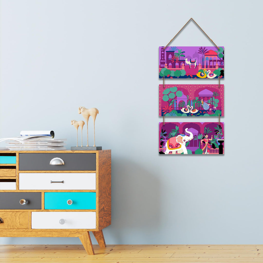 Artvibes Modern Indian Folk Art Wooden Art Decoration Item for Home | Living Room | Office | Wall Art Painting For Hall | Graphic Artwork | Aesthetic Wooden Decor | Unique Gift Items (WH_9425N)