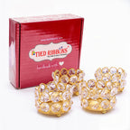 TIED RIBBONS Pack of 4 Crystal Tealight Candle Holder Centerpieces Votive Candle Holders - Decorations Items for Home Dining Table (5.8 cm X 4.3 cm) - Home Décor - Gifts Item
