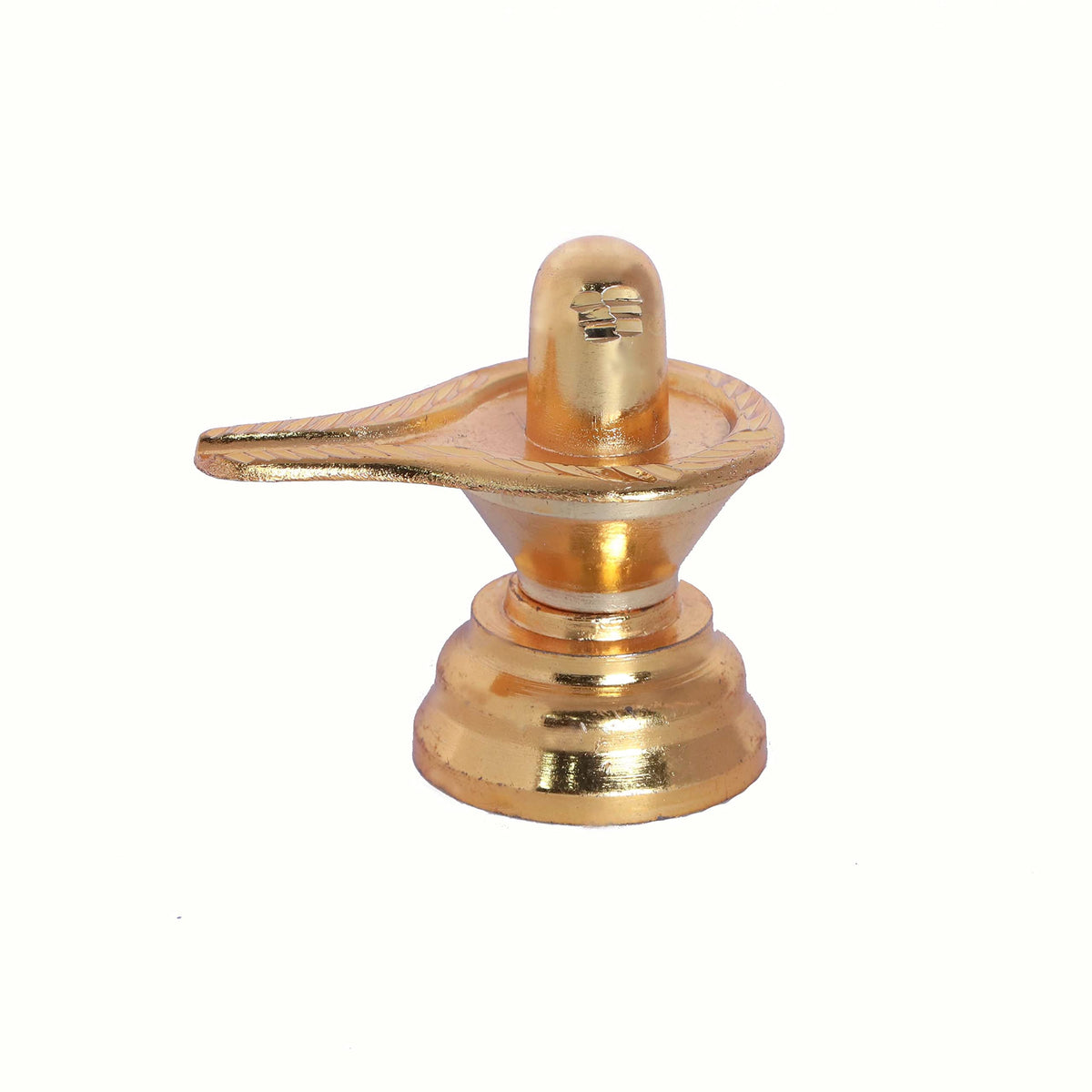 KridayKraft Baahubali Design Size (2.5) Metal Shiva Lingam Shiv Ling Idol Murti for Pooja Purpose (Gold)