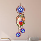 Artvibes Ekdanta Ganesha Evil Eye Wall Hanging for Home Entrance Decor | Nazar Battu Protection Charm for Living Room Bedroom Temple Office | Vastu Positive Energy Lucky MDF Decorative Gift (WH_8566N)
