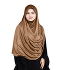 Mehar Hijab's Glamour in Modesty Fazluna Sigle side Frill Hijab XL (XXL, GOLD)