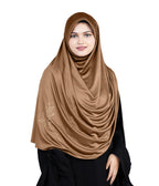 Mehar Hijab's Glamour in Modesty Fazluna Sigle side Frill Hijab XL (XXL, GOLD)