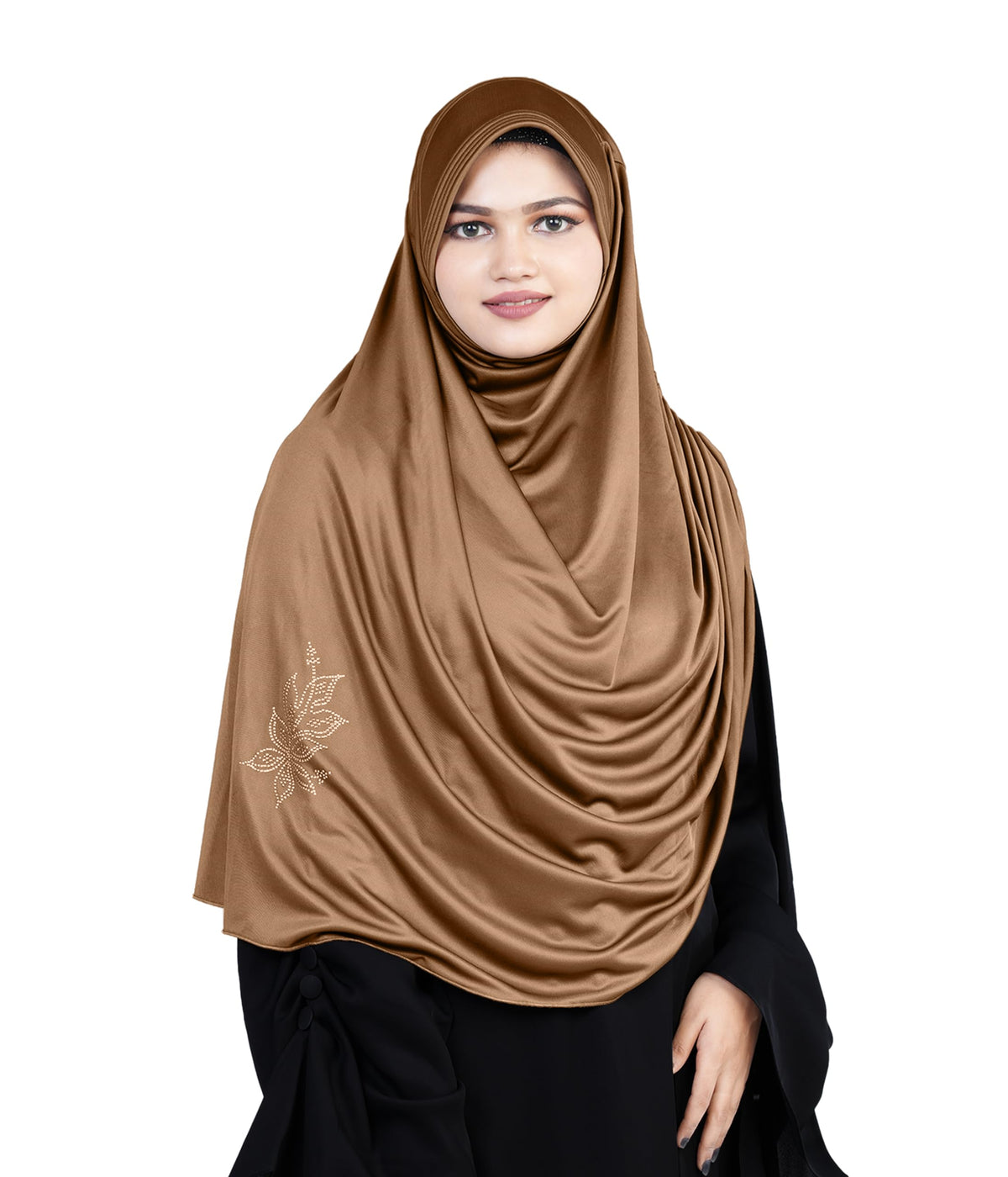 Mehar Hijab's Glamour in Modesty Fazluna Sigle side Frill Hijab XL (XXL, GOLD)