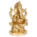 ARTVARKO Brass Ganesha Idol Statue Murti Lord Ganesh Ganpati Idols for Home Entrance Decor Pooja Room Temple Mandir Diwali Decoration Gifts 7.5 Inch