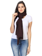 MUFFLY Fine Blended Ultra Soft & Warm Wool Silk Unisex Pashmina Shawl, Stole & Wrap with Hanger (Chocolate Brown)
