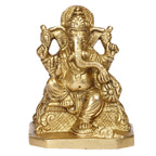 ARTVARKO Brass Ganesh Murti Ganpati Ganesha Bhagwan Statue Moorti Murti for Entrance Home Décor Diwali Decoration Pooja Ganesh Chaturthi Festival Corporate Good Luck Gift 4 Inch