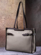 LEGAL BRIBE Stylish Buckle Tote Bag (Off white)