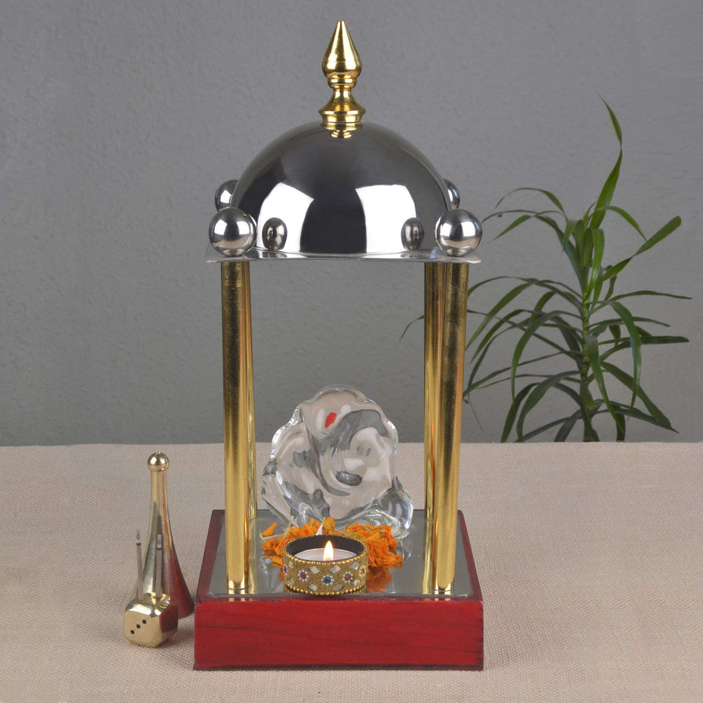 StyleMyWay Wooden Temple for Home & Office | Pooja Mandir - 12 X 6.5 X 6.5 inch