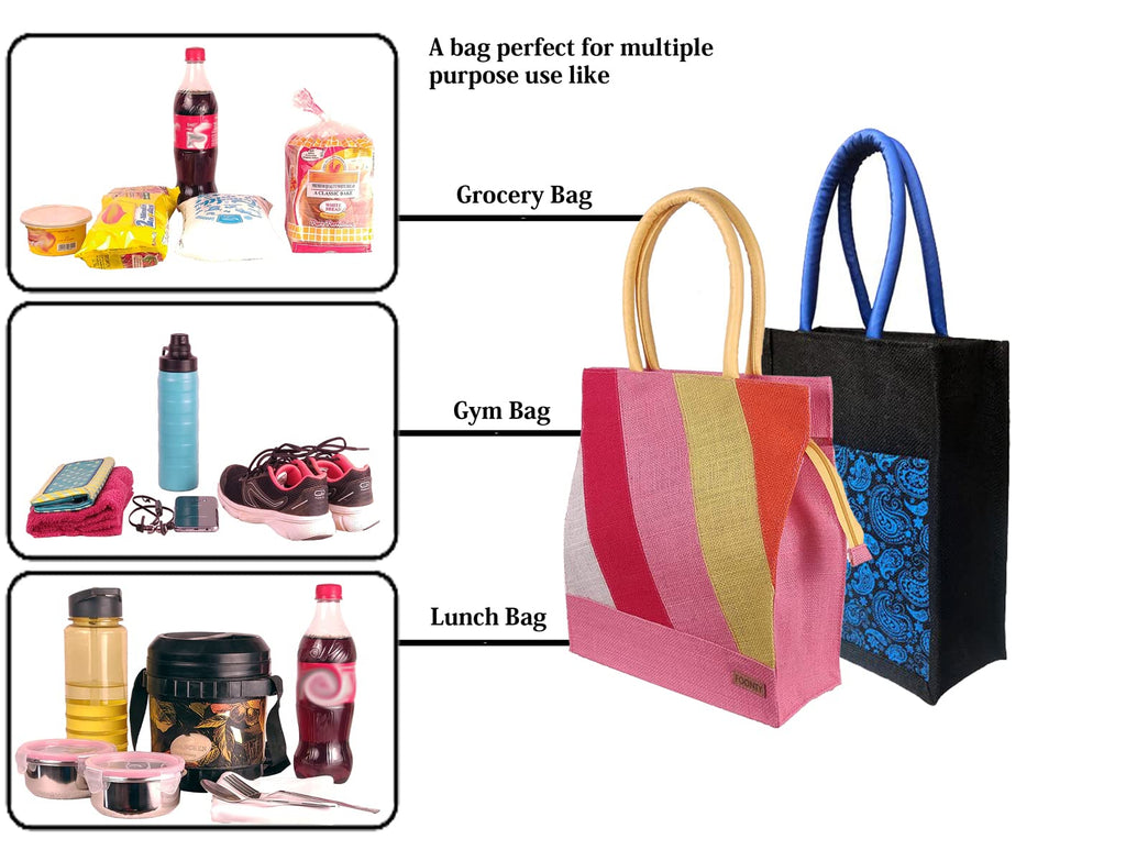 FOONTY Daily Use Tote Bag/Grocery Bag/Gym Bag/Lunch Bag(Multicolor,FAB-34C)