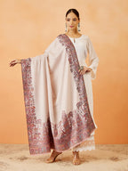 Pashmoda Women Gulzaar Kashmiri Jamawar Woven Shawl, Kaani Jacquard Shawls, Stole, Wraps, Luxury Pashmina Evening Wrap (Size: 101X203 CM)