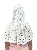 HETVIN Cotton Face Scarf for Girls – Soft, Breathable, and Adjustable – Perfect for Outdoor Activities, Travel, and Everyday Wear – Protection Against Dust, Wind, and Sun (Black Heart Baby Scarf)