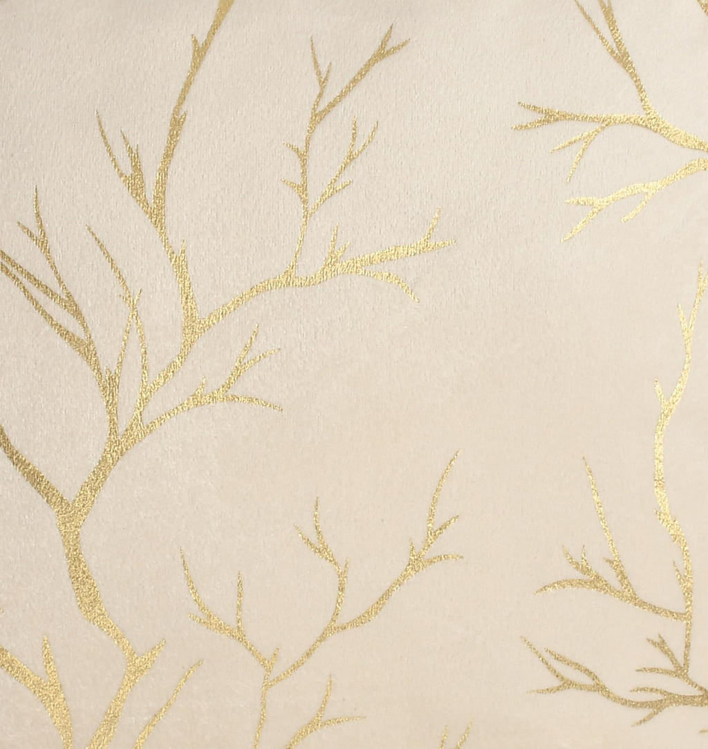Stuffique Velvet Foil Cushion Covers 24 inch x 24 inch Set of 2, Cream
