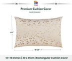 RD TREND® Velvet Rectangular 12x18 Inches Cushion Covers Set of 2 | Throw Pillow Covers for Sofa, Bed & Living Room | Perfect for Home Décor Cream Caramel