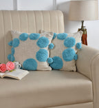 Furnistitchs Premium Decorative Throw Cushion Pillow Cover Boho Home Decor - Living Room Bedroom Couch Sofa Cushion Covers 16 inch x 16 inch (2, Sky Blue Circles)