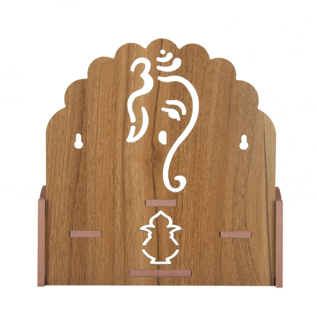 kriyanta Wooden Ganeshji Art Big Temple Son Dev Ghar Mandir for Pooja Home Solid Wood Temple Engineered Wood Home Temple. (Big Tempal Son 339)