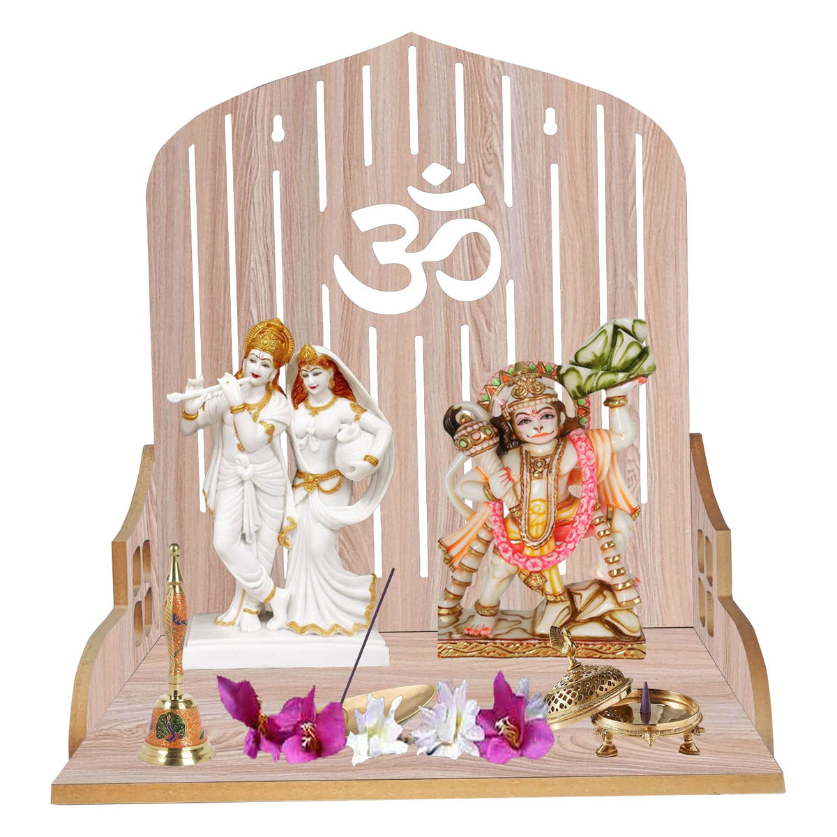 LINGAZ Wall Hanging and Table Top Home Mandir Temple,Home Decor Beautiful Wooden Temple