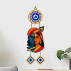 Artvibes Radha Krishna Artistic Evil Eye Wall Hanging for Home Entrance Decor | Nazar Battu Protection Hanging for Living Room Bedroom Temple | Vastu Positive Energy Decorative Gift (WH_8576N)
