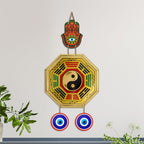 Artvibes Feng Shui Bagua Evil Eye Wall Hanging Decor | Vastu Inspired Protection Ornament for Home Entrance Door | Living Room | Bedroom | Office | Harmony Wealth and Prosperity Gift (WH_85139N)