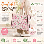 DOUBLE R BAGS Big Heavy Duty Large Eco Cotton Canvas Grocery Shopping Bag for Men & Women Vegetable Milk Fruits with Hand Carry Handle Lunch Box Jhola Tote Bags (Christmas, Pack of 3)