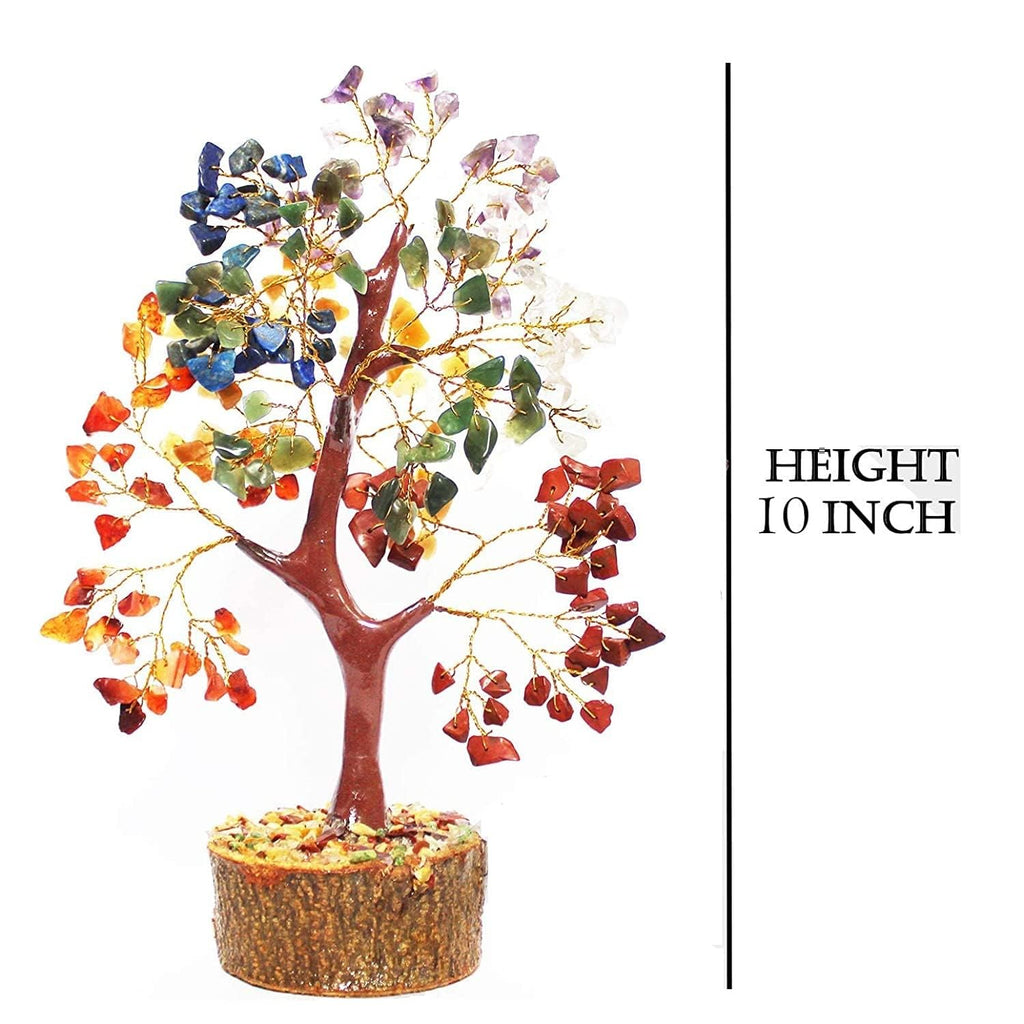 A P HOMES 7 Chakra Healing Gemstone Tree - Handcrafted Feng Shui Crystal Tree for Positive Energy, Wealth, and Balance | Meditation Decor, Reiki Healing, Home & Office Decor Gift (100 Beads)