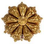 ARTVARKO Brass Ganesha Chopda Box Ganpati Idol Multiple Nine Box Compartment for Kumkum Sindoor Vermillion Worshiping Ritual Marriage Gift Gold 6 Inch