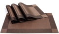 OXSAM Placemats, Heat Insulation Non-Slip Vinyl mats, Stain-Resistant Tablemats for Home and café Dining Table Décor (Brown, Pack of 6) Kafalo