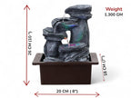 KridayKraft Stone Water Fountain Polyresin Showpiece for Home Garden Living Room Decor Decoration Gift Items, 26 CM
