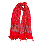 JAHAN TEXTILE Floral Printed Scarf for Women | Soft Lightweight Dupatta/Stole with Tassels | Elegant Ethnic & Casual Wear Wrap | Stylish Designer Shawl for All Seasons (Gajri)