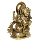 ARTVARKO Ganesh Idol Brass Murti Blessing Ganesha Statue Vinayak Ganpati for Home Office Temple Puja Entrance Décor Gift. 9.5 Inch