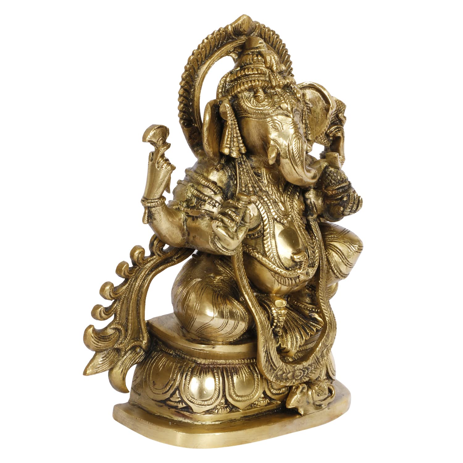 ARTVARKO Ganesh Idol Brass Murti Blessing Ganesha Statue Vinayak Ganpati for Home Office Temple Puja Entrance Décor Gift. 9.5 Inch