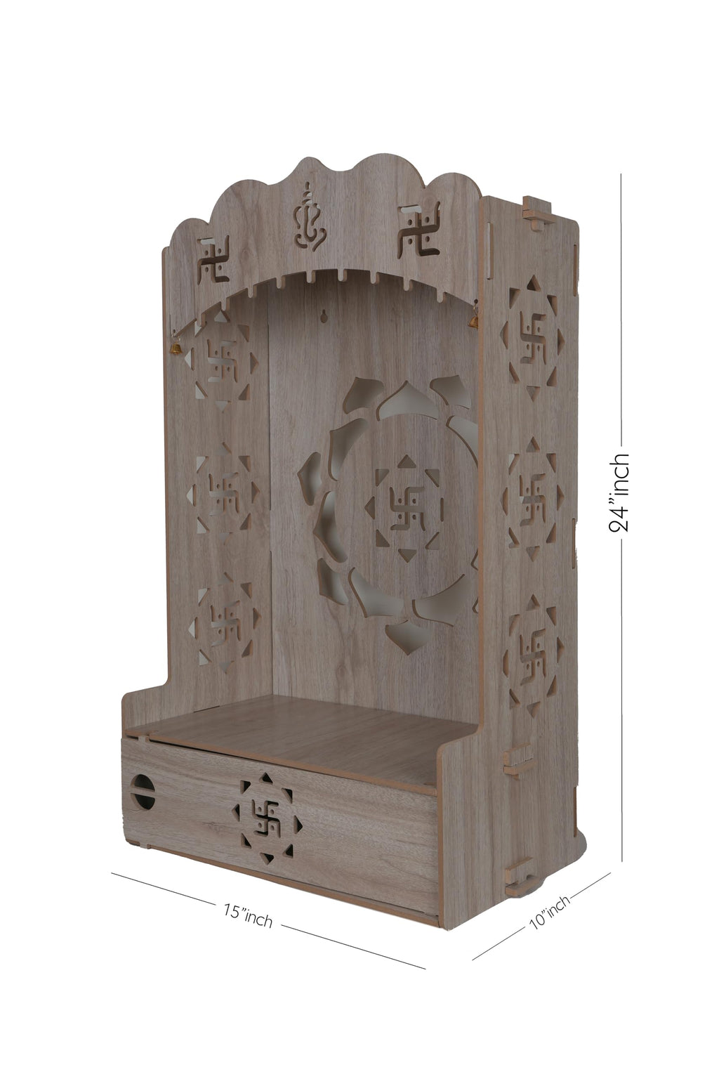 AR ART Divya Pooja mandir for Home Office Foldable Pooja Stand for god devghar for Home mandir for Home Wall Mounted (074)