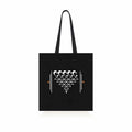 AKSHARYOGI Reusable Tote Bag | Saraswati Yantra | Calligraphy Design | 100% Organic | Cotton Grocery Bag | Eco-Friendly | Multi-Purpose Bag | Sturdy Canvas | 14 inch x 15 inches, Pack of 1, Black