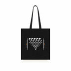 AKSHARYOGI Reusable Tote Bag | Saraswati Yantra | Calligraphy Design | 100% Organic | Cotton Grocery Bag | Eco-Friendly | Multi-Purpose Bag | Sturdy Canvas | 14 inch x 15 inches, Pack of 1, Black