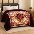 BSB HOME Super Soft Cloudy Printed Double Bed Mink Blanket for Mild Winter Heavy Winter, Single Ply (Layer) Blanket Warm Hot Cozy Lintfree 220 x 230 Cm – 2500 Grams (Chocolate Brown Maroon Floral) Kafalo