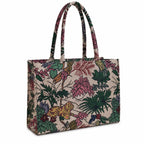 Women's Floral Canvas Tote Bag with Jungle Tiger Print for Everyday Use