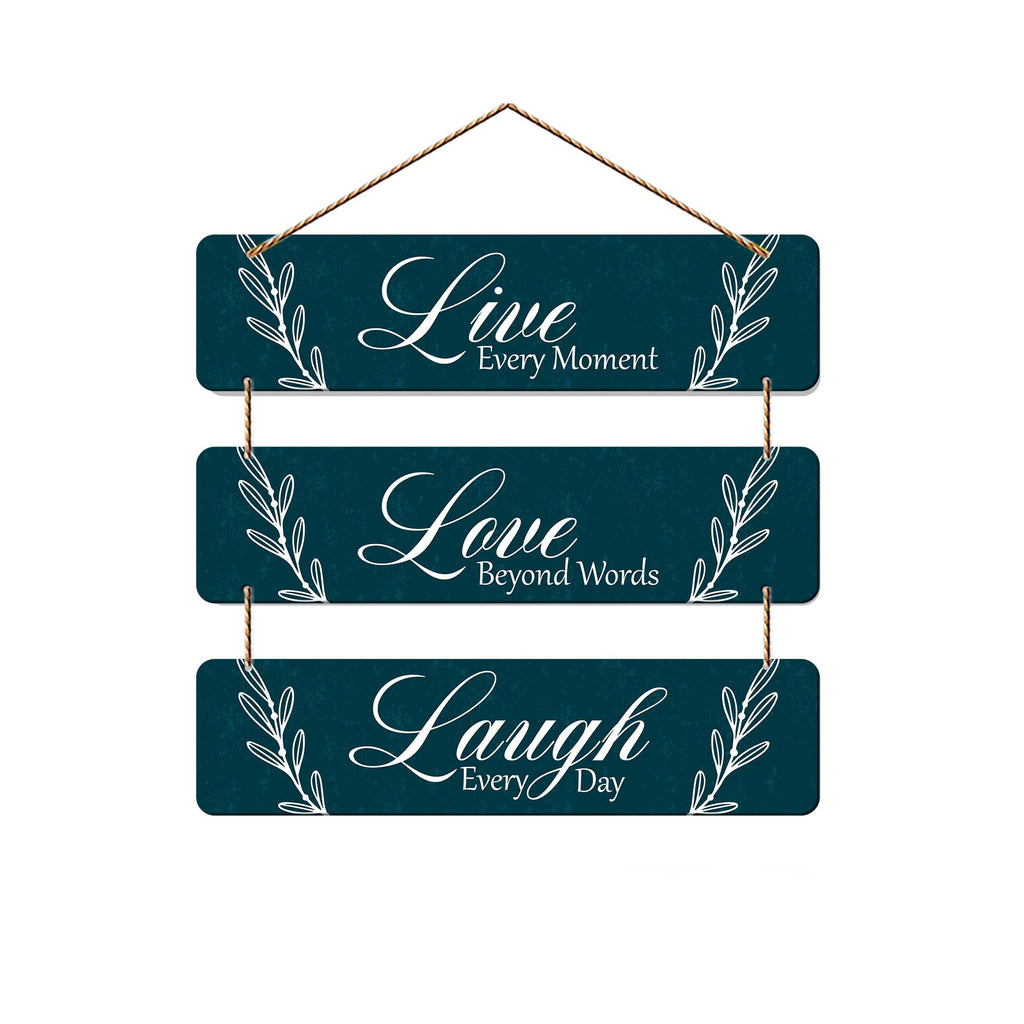 Artvibes Live Love Laugh Printed Wooden Wall Hanging | Quotes Decor Item | Wall Accent | Office Wall Decoration Items | Inspirational Quotes Wall Art | Mdf Wall Decoration | Gift Items (WH_5306N)